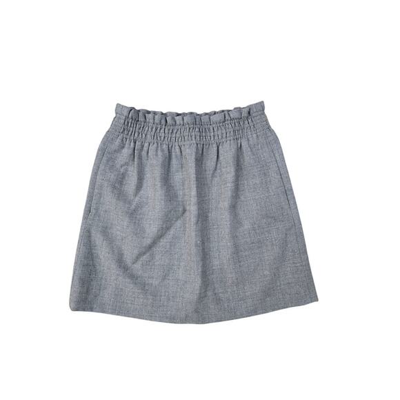 J. Crew Wool Lined Mini Short Skirt Cinched Wide Waist with POCKETS size 4 Gray - Picture 1 of 5